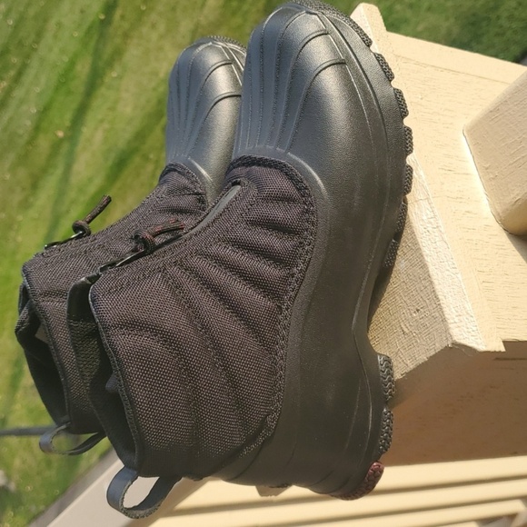 Sperry boots women's size 7 black duck flat zip zippered water resistant - Picture 1 of 12